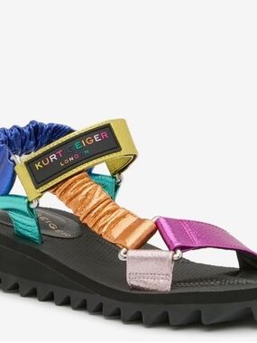 Kurt Geiger Metallic Rainbow Strappy Platform Sandals
